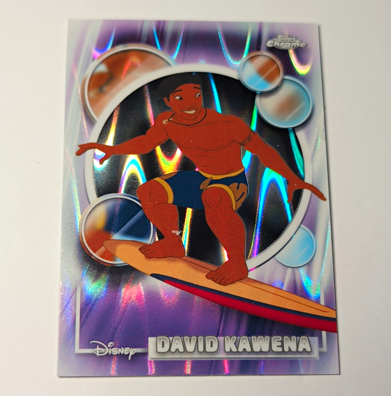 Topps Chrome Disney Lilo & Stitch 2026 David Kawena Wave Refractor Card #152