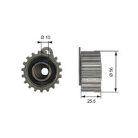 Gates Spannrolle, Zahnriemen Powergrip™ T42073