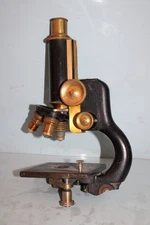 Antique Brass Bausch & Lomb Optical Lens Microscope Monocular Early 1900's