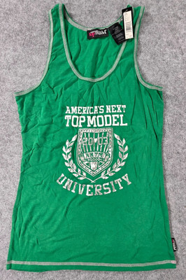 NWT Americas Next Top Model Tank Top Sz XL Green NEW XL Deadstock Y2K 2004 VtG
