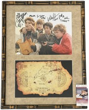 THE GOONIES CAST X4 signed 11x14 Photo Framed Jeff Cohen Sean Astin Ke Quan JSA