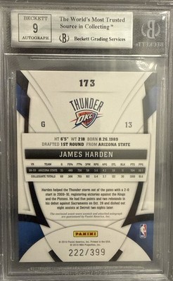 BGS 9: 2009 Panini Certified Freshmen Fabric 173 James Harden