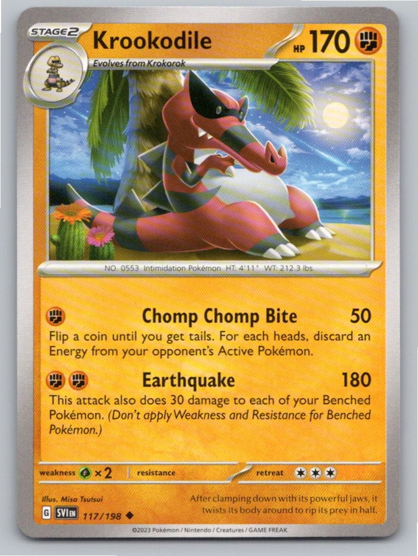 2023 POKEMON KROOKODILE SCARLET & VIOLET 117/198 UNCOMMON NM A27479 FREE S&H