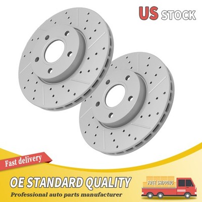 Front Drilled Brake Rotors For 2004-2018 Ford C-MAX Focus Volvo C30 C70 S40 V50