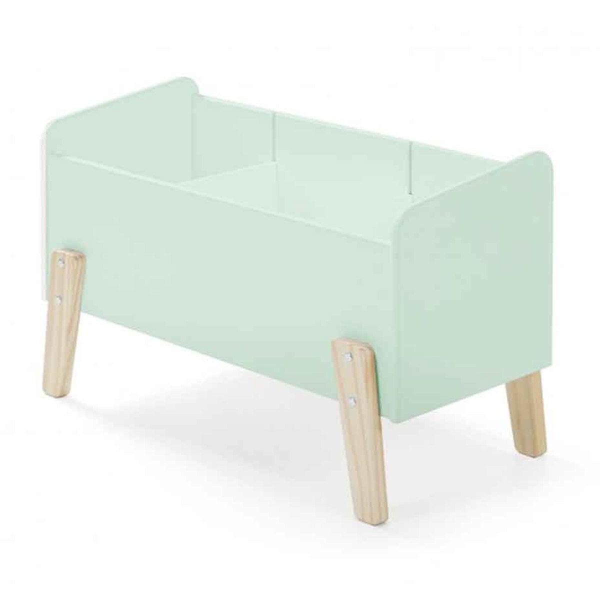 Coffre à jouets de 80cm Kiddy vert menthe pour organiser le coin jeu du salon