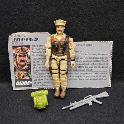GI Joe Leatherneck v2 Special Mission Brazil Action Figure Vtg 1986 w File Card