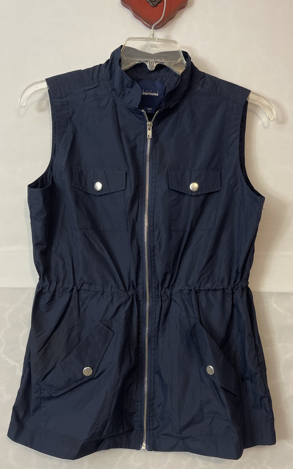 Basic Editions Womens Small Blue Full-Zip High-Ne… - image 1