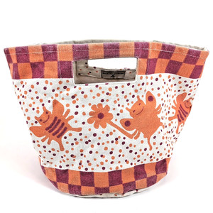 RARE Mackenzie Childs Tote Animal Parade Bees Nursery Lunch Shop Pink Orange