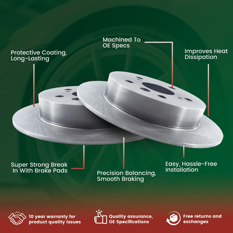 Premium Replacement REAR Disc Brake Rotors for Dodge Challenger 2009 - 2023 - Image 2 of 4