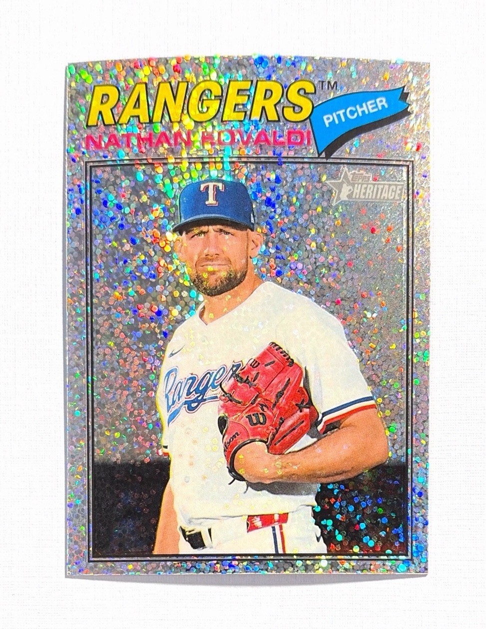 Nathan Eovaldi ~ 2026 Topps Heritage ~ Chrome Silver Sparkle #40
