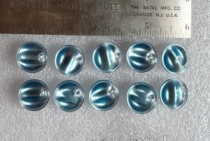 10 Vintage Blue Moonglow Cat's Eye Plastic Shank Buttons 5/8" Mid Century