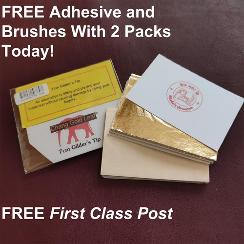 100 Gold Leaf Sheets 24K Gold Colour Art Crafts Design Gilding Framing - Picture 1 of 9