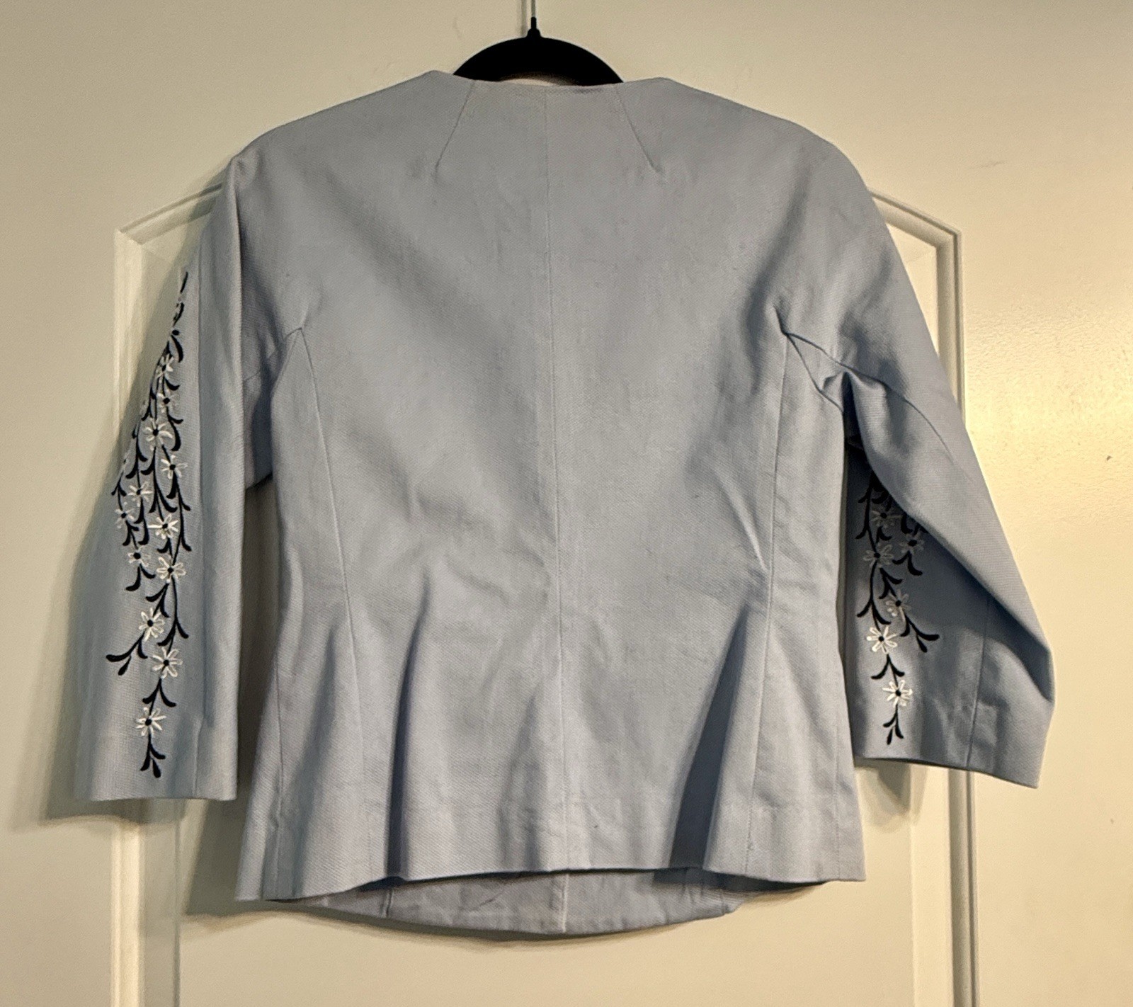 Bob Mackie-Wearable Art Light Blue Embroidered Bl… - image 3