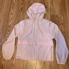 NWT Victoria's Secret PINK Zip It Windbreaker Jacket Half Zip Hoodie Pink Sz S