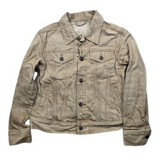 GAP Kids 1969 Denim Jacket Boys Girls Large Tan Brown Trucker Style Button