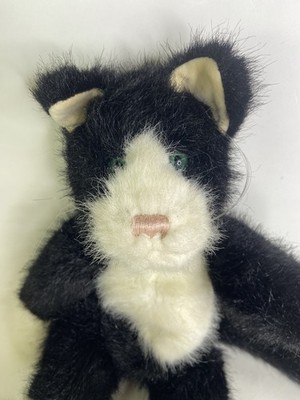 Vintage Boyds Tuxedo Cat Kitty Plush Stuffed Animal Bean Black