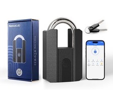 Heavy Duty Smart Fingerprint Padlock with Key, IP67 Waterproof Bluetooth Outdoor