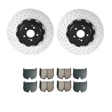 Akebono Euro Front Brake Kit 390mm Disc Rotors Ceramic Pads for MB R230 SL65 AMG