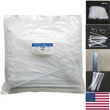 Ultra-Strong 4-Inch White Cable Ties - Pack of 1000, Heavy Duty Waterproof