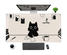 Aesthetic Beige White Anime Desk Mat Mouse Pad Cute Kawaii Mini... FAST USA SHIP