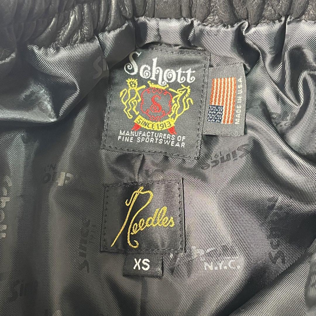 NEEDLES x Schott Track Pants Cowhide Leather Size-XS Used | eBay