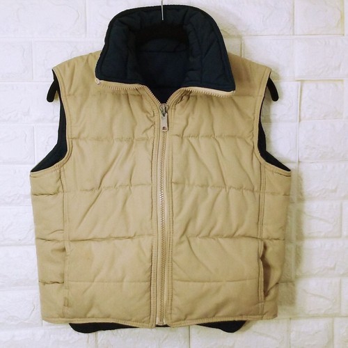 Vintage 80s The Limited Skiwear Puffer Vest Unisex Kids-M Reversible Pockets Tan - Picture 3 of 19
