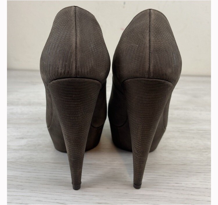 YSL Yves Saint Laurent ALIAMA Lucertola Emb. Tacchi plateau scamosciati US 6 5 EUR 36 5