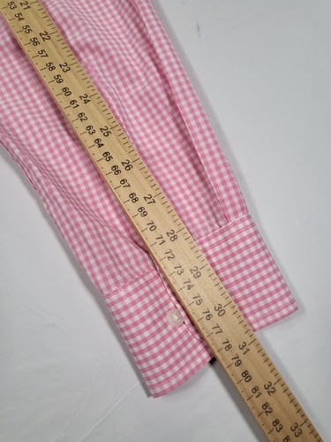 Dockers Mens Shirt Medium 15-15.5 32/33 Button Up Gingham Pink Long Sleeve - Picture 12 of 12