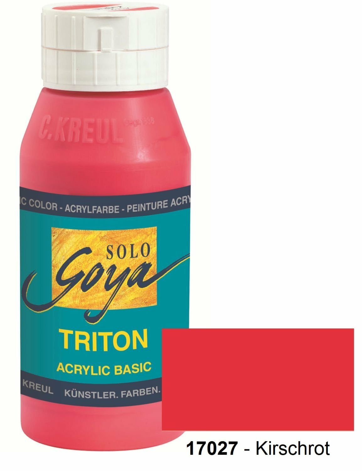 Peinture acrylique Solo Goya Triton rouge cerise Kreul 17027 en flacon de 750ml