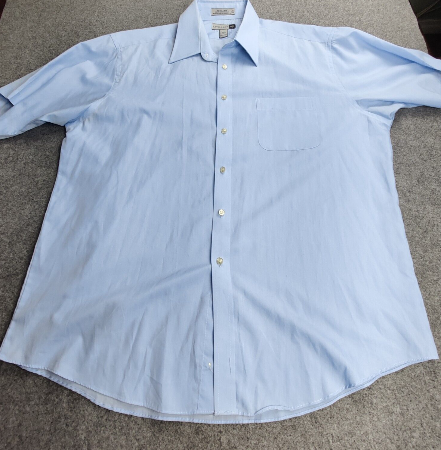 Camicia Saville Fila Uomo 17 Blu Manica Corta Lavoro Ufficio Casual Basic Tasca Norm