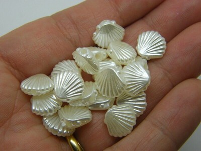 100 Muschel Jakobsmuschel Perlen silber gold Perle Acryl AB814