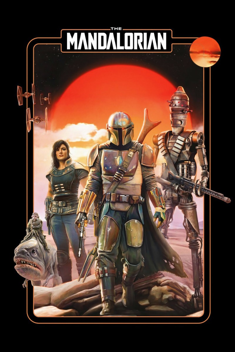THE MANDALORIAN CHARACTERS STAR WARS OFFICIAL PAINTING PRINT