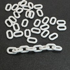200 White Acrylic Oval Linking Rings Open Chain Beads 15X10mm DIY Bracelet