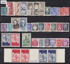 FRANCE STAMP ANNEE COMPLETE 1942 , 36 TIMBRES NEUFS xx TTB , VALEUR: 152€ B117
