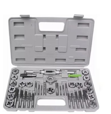 40PC PRO TAP AND DIE SET METRIC WRENCH CUTS M3-M12 BOLTS ENGINEERS KIT HARD CASE