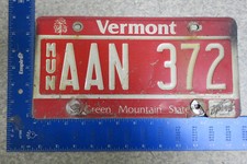 Vermont License Plate Tag VT Municipal Mun Police Cop Town Truck # AAN 372