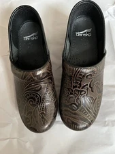 Womens Brown Floral Dansk Clogs