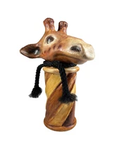 Giraffe Head Statue Hand Painted Signed Ceramic Decor Jewelry/Watch Stand EUC!