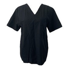Women  s Small Scrubs Top Unbranded Black Short Sleeve V-Neck