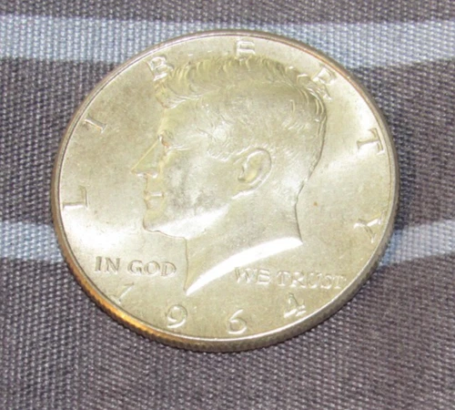 VF Silver 1964 Kennedy Half Dollar 90% Silver 1 coin in a 2x2 flip (Mark on Rev.
