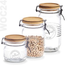 Vorratsglas Vorratsgläser Glas Kaffeedose Vorratsbehälter Bügel Vorratsdose Holz