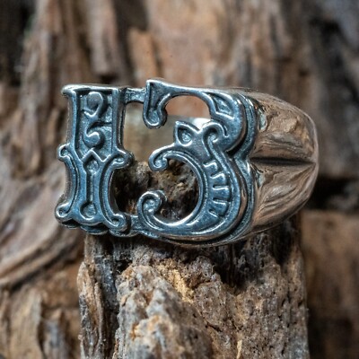 RADIALL RING 13号 silver 925 3D Carnival Lucky 13 Ring .925 silver Ladies Mens Biker Sizes M