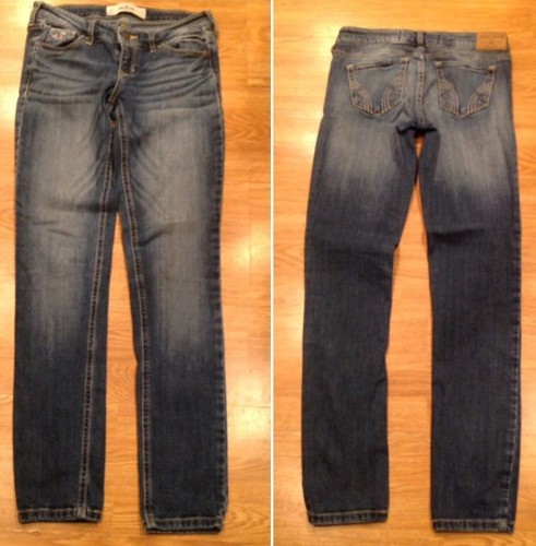 Hollister Skinny Stretch Denim Dark Distressed Wash Blau Jeans Damen 1R, 29L - Bild 4 von 11