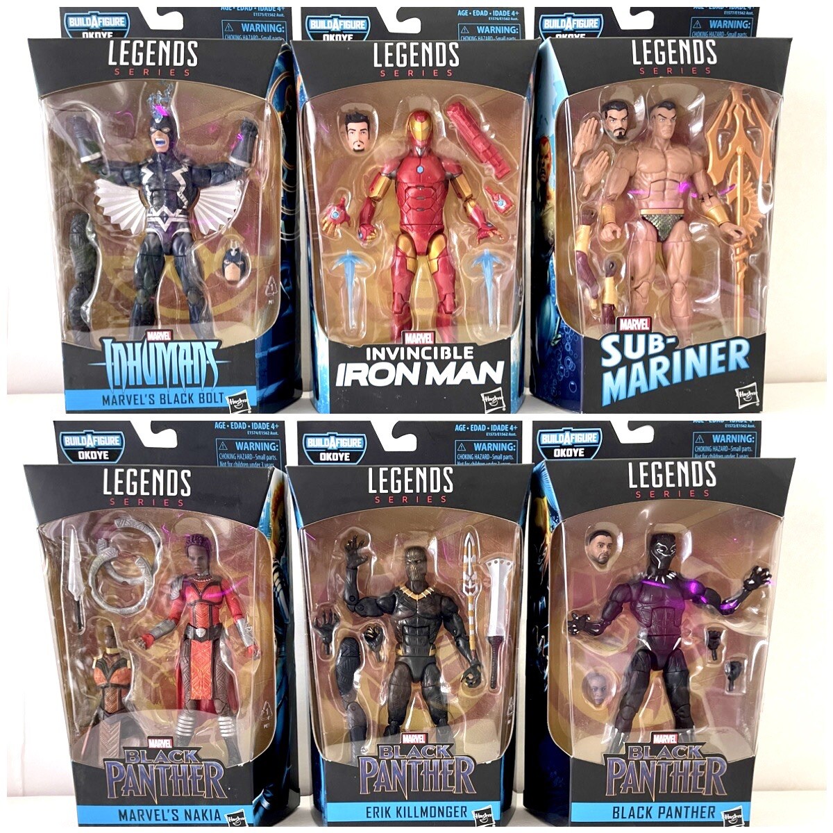 Marvel Legends Black Panther Okoye Baf Wave Set Of 6 Figures New