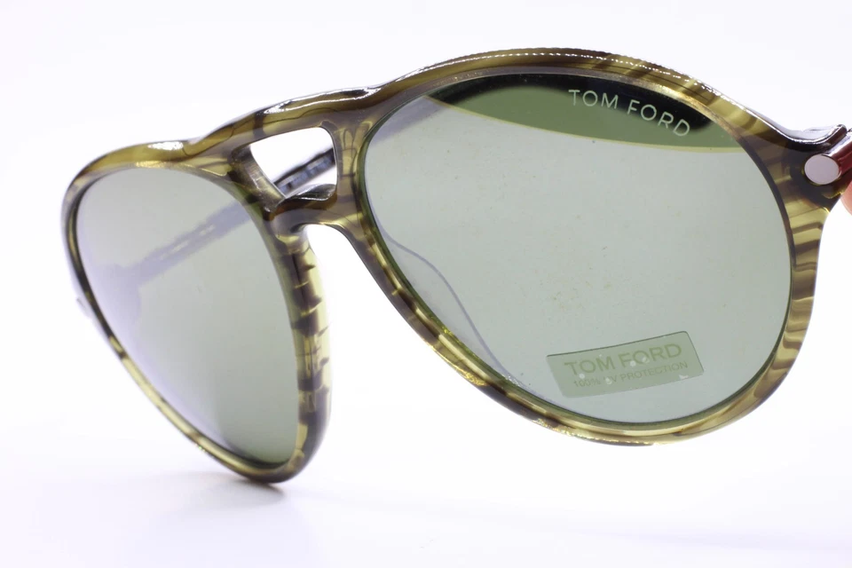 Gafas de sol Tom Ford TF245 96p verde jaspe acetato diseñador Italia con estuche 140 m Foto 4 de 4