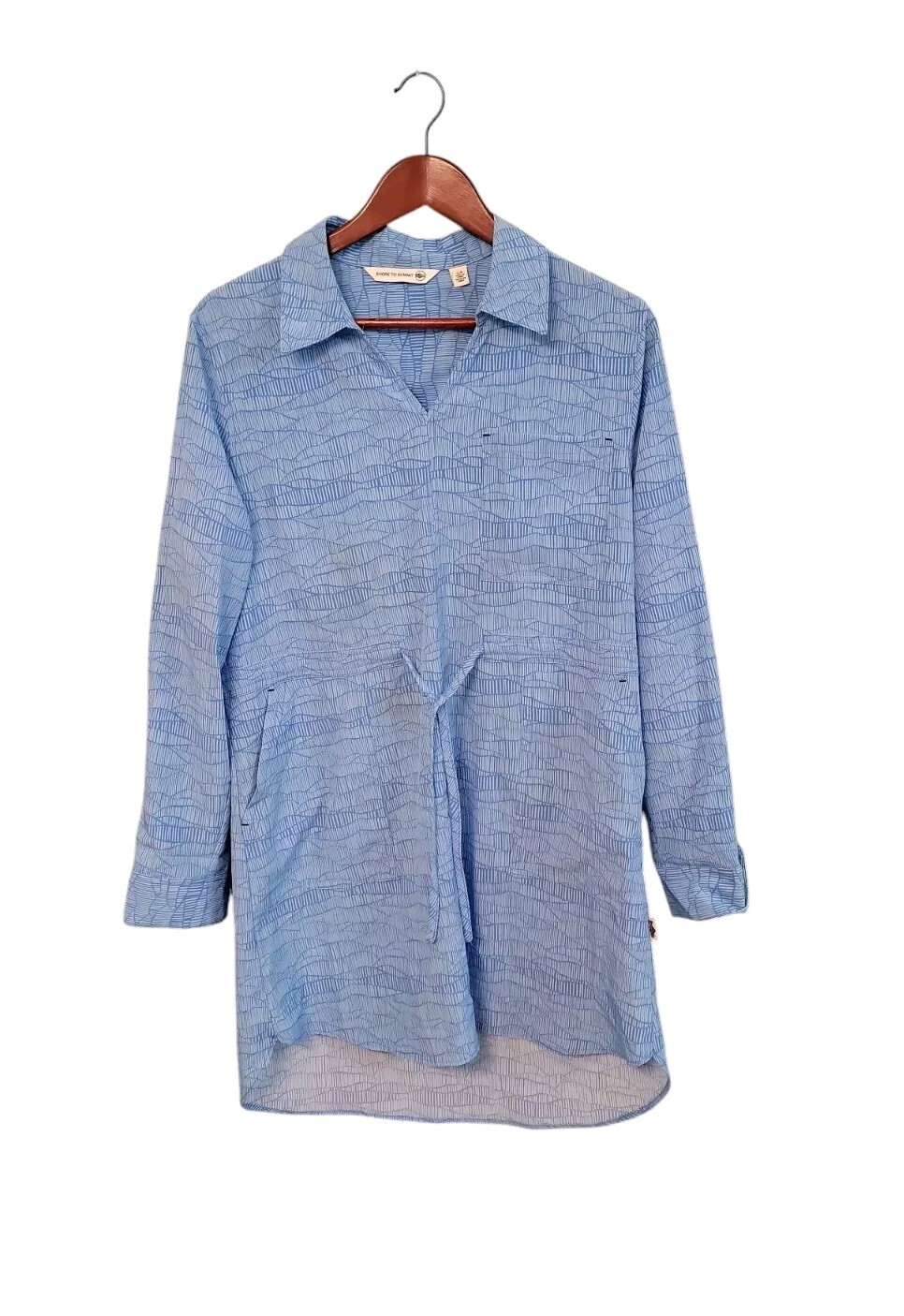 Shore To Summit Sun Protection Dress Blue Sea Mist Outdoor Dress Size L