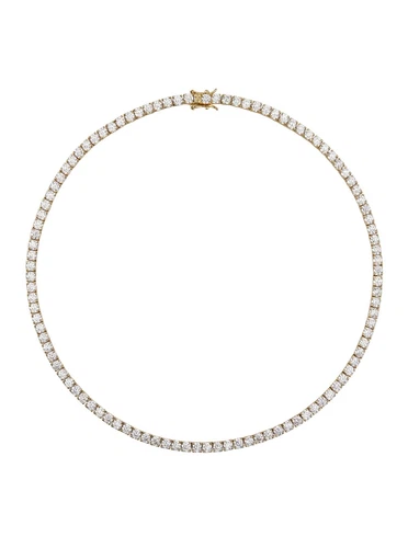 Dorsey KATE WHITE SAPPHIRE Gold Tone Sterling Silve RIVIÈRE TENNIS NECKLACE U326