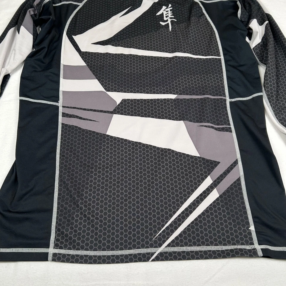 Camisa Hayabusa RashGuard Para Hombres XL Negra Compresión Jiu Jitsu Elastizada Foto 3 de 4