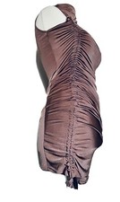 Missguided Pink Stretchy Bodycon Ruched High Neck Sleeveless Party Dress UK 10