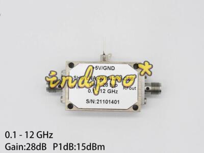 0.1-12GHz 100-1200MHz gain 28dB 15dBm RF microwave low noise amplifier
